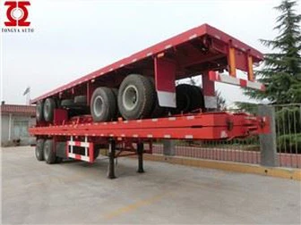 2 axles Flat txaj Semi Trailer