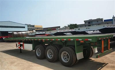 Tuam Tshoj Kub Muag 3 Axles Thawv Flatbed Trailer Nrog Durable Zoo