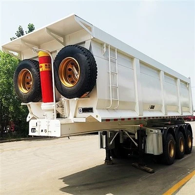 Hnyav Hydraulic Lifting Lub tog raj kheej rear Tipper Semi Trailer Kev muag khoom