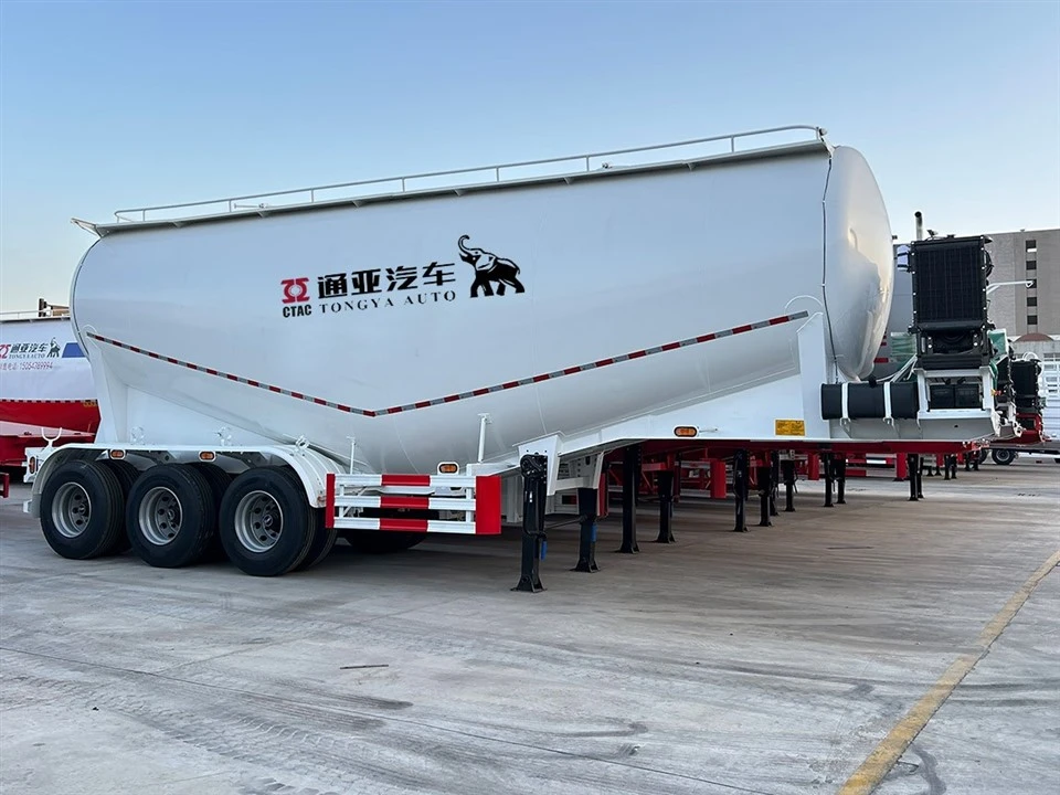 3 Axle Bulk Cement Tanker Semi Trailer Nrog Mechanical Suspension