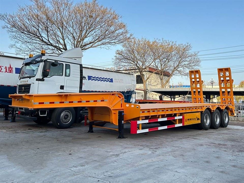 3 qag qis txaj Semi Trailer nrog ntaiv