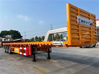 3 qag fuwa flatbed semi trailer nrog tus ntaiv