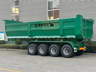 Plaub Axle Tsheb Pem Hauv Ntej Semi Trailer