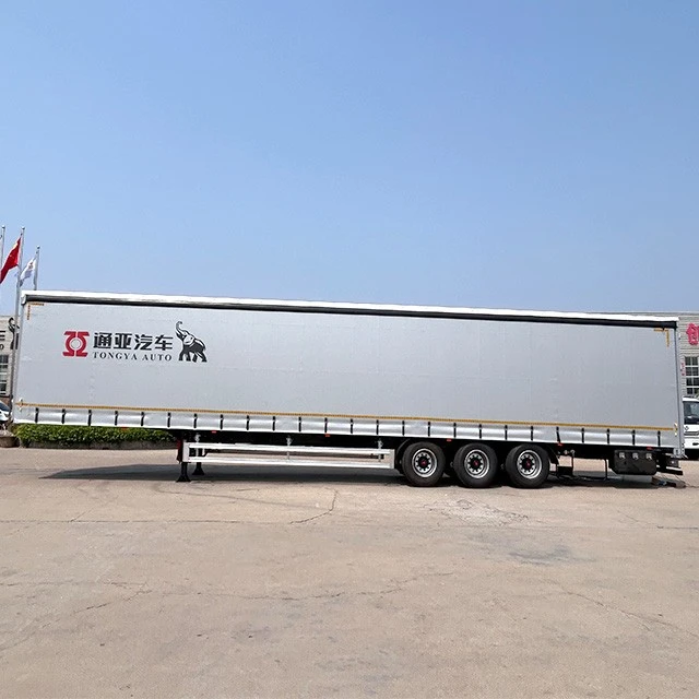 TONGYA 3 Axle 40 Tuj Van Truck Curtain Sab Qhib Semi Trailer